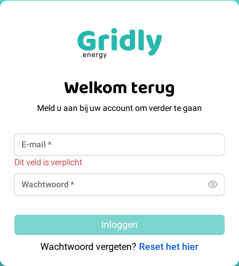 Het inlogscherm met de link Wachtwoord vergeten? Reset het hier